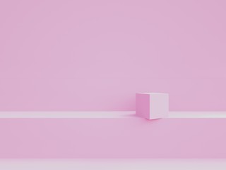 Fototapeta na wymiar 3d rendering of abstract stair in pink background