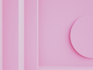 3d rendering of abstract stair in pink background