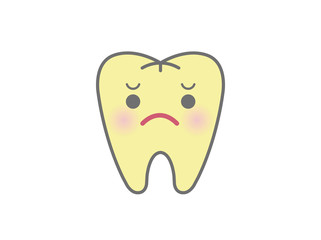 黄色く変色した歯のキャラクター