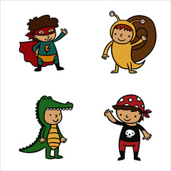 set of cartoon characters