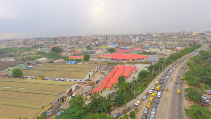 Fototapeta na wymiar A modern market in Lagos Nigeria 