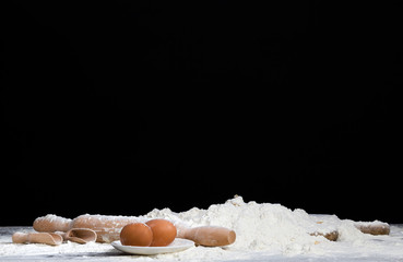 eggs, white wheat flour