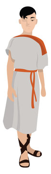 Greek Tunic, Illustration, Vector On White Background