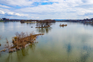reflection of trees in the river