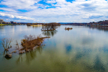 reflection of trees in the river