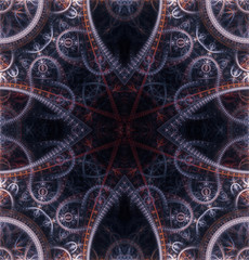 Abstract mechanical background, steampunk fractal tile