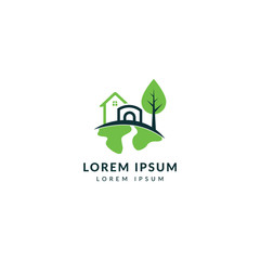Nature home and bridge logo design