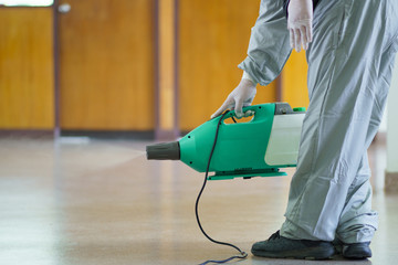 Disinfectant sprayers and germs that adhere on objects on the surface. prevent infection Covid 19...