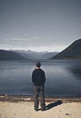 Fototapeta na wymiar Beautiful landscape around lake Rotoiti New Zealand