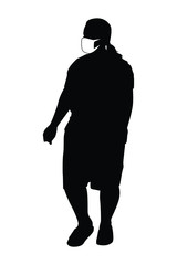woman with mask silhouette vector