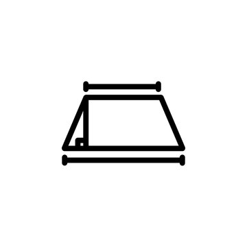 trapezoid and mathematics icon. Perfect for application, web, logo, game and presentation template. icon design line style