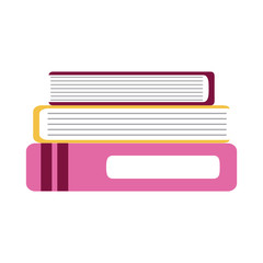 stack of books supplies home education flat style icon