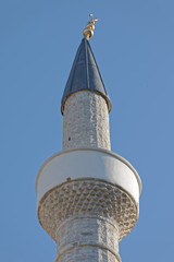 Gjirokaster Bazaar mosque minaret top in Albania