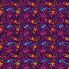 Abstract seamless colourful pattern exotic shapes backgrounds
