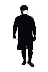 Man with mask silhouette vector