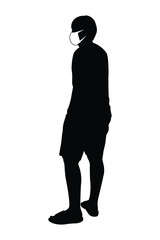 Man with mask silhouette vector