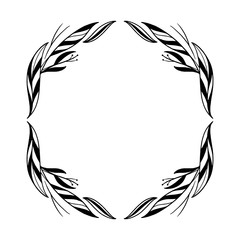 circle floral vintage draw frame vector illustration