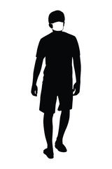 Man with mask silhouette vector