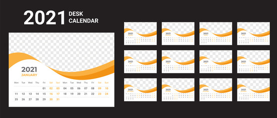 12 Month Desk Calendar For 2021