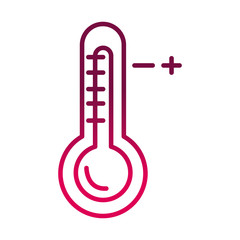 thermometer hot temperature fever prevent the spread of covid-19 gradient icon