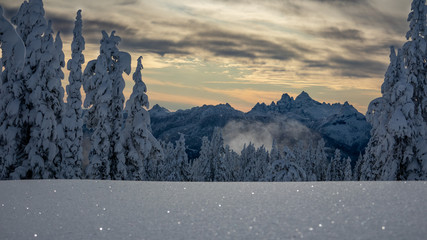 Winter mountain landscape. British Columbia, Canada.
