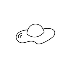 Hat doodle icon. Drawing by hand. Coloring book. Vector illustration.