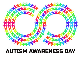 World Autism Awareness Day. Vector infinity symbol colorful pieces