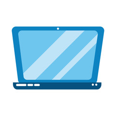 laptop computer technology virtual home education flat style icon