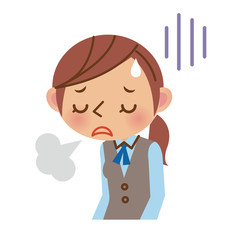 働く女性の疲れ・ストレスイメージ（バストアップ）