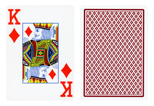 King of Diamonds playing card isolated on white