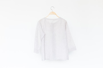 Natural blouse on white background.minimal style.