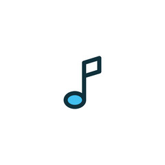 Note Music Icon Design. Melody Logo Design