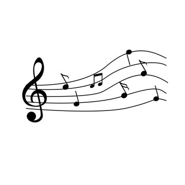 Note Music Icon Design. Melody Logo Design