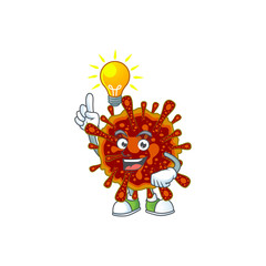 Deadly coronvirus mascot character design with have an idea cute gesture
