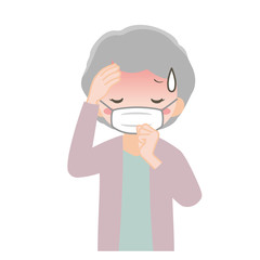 マスクをした年配の女性