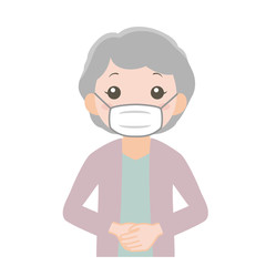 マスクをした年配の女性