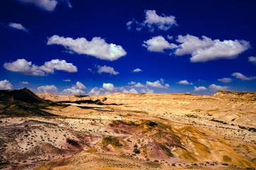 view of colored hills 