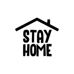 Stay Home icon. Staying at home during coronavirus pandemic outbreak. House quarantine campaign symbol.