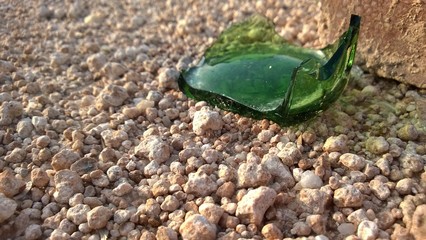 broken bottom of glass bottle