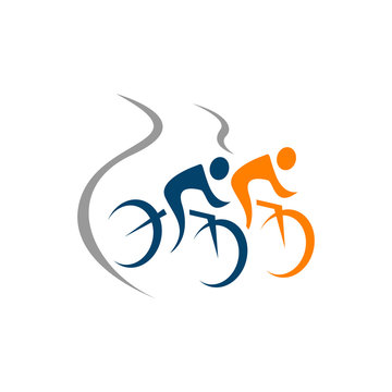 great custom creative biking race cycling logo design vector symbol illustration
