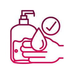 disinfect hands prevent spread of covid19 gradient icon