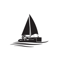 simple custom ship boat yacht sailing logo design vector illustrations