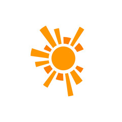 orange yellow Sun bright logo design vector icon illustration