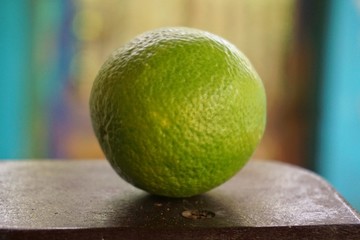 lime (Citrus aurantifolia) green color that is still fresh.