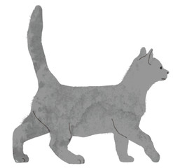 水彩風歩く猫ベクターイラスト