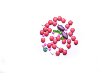 MEDICINE CAPSULE PILLS ISOLATED IN WHITE BACKGROUND