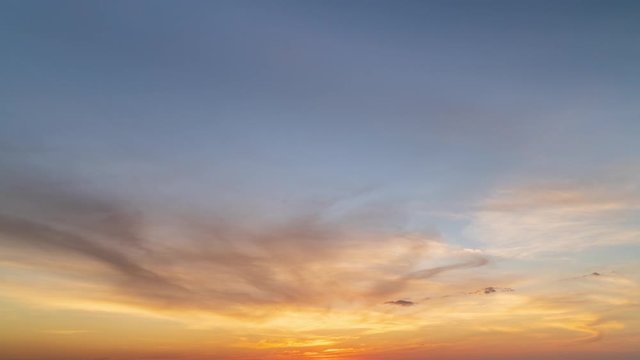 4K Time lapse video Scene of Colorful sunset with Moving clouds background in nature and travel concept, wide angle shot Panorama shot in Apple Proress 422(HQ) 4096x2304 resolution.