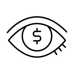 eye with dollar symbol line style