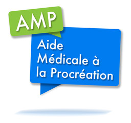 Fototapeta premium French AMP initials in colored bubbles