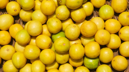top angle of fresh lemon in display 